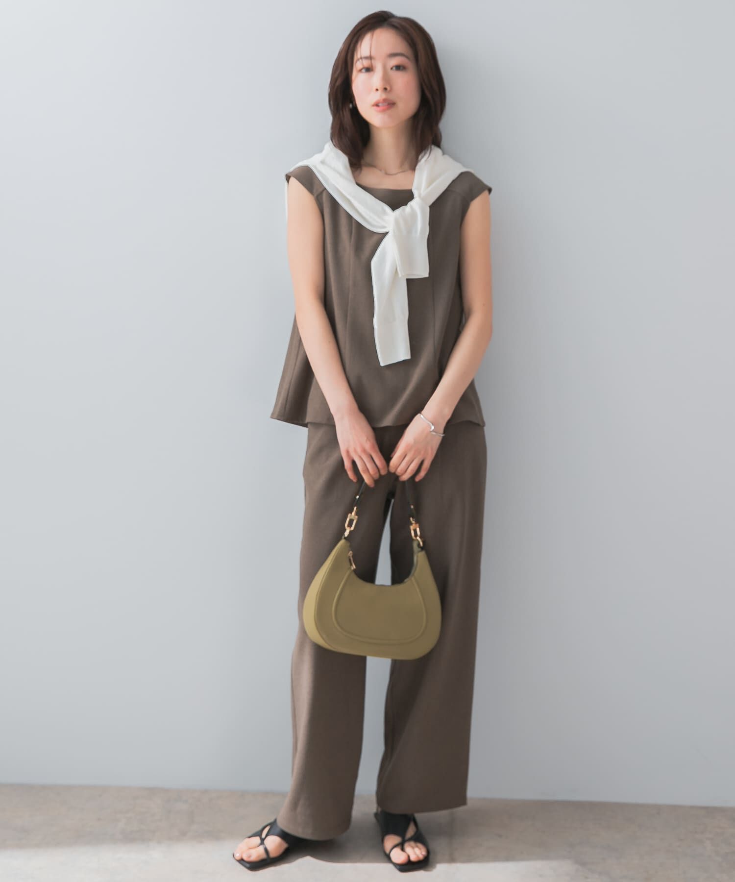 URBAN RESEARCH ROSSO「『UR TECH DRYLUXE』F by ROSSO　フレンチブラウス+ワイドパンツ」|その他|