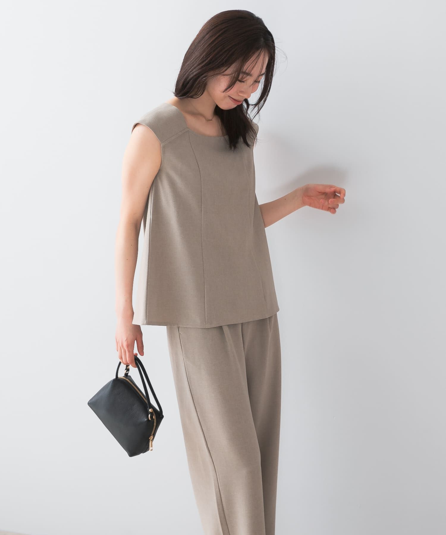 URBAN RESEARCH ROSSO「『UR TECH DRYLUXE』F by ROSSO　フレンチブラウス+ワイドパンツ」|その他|