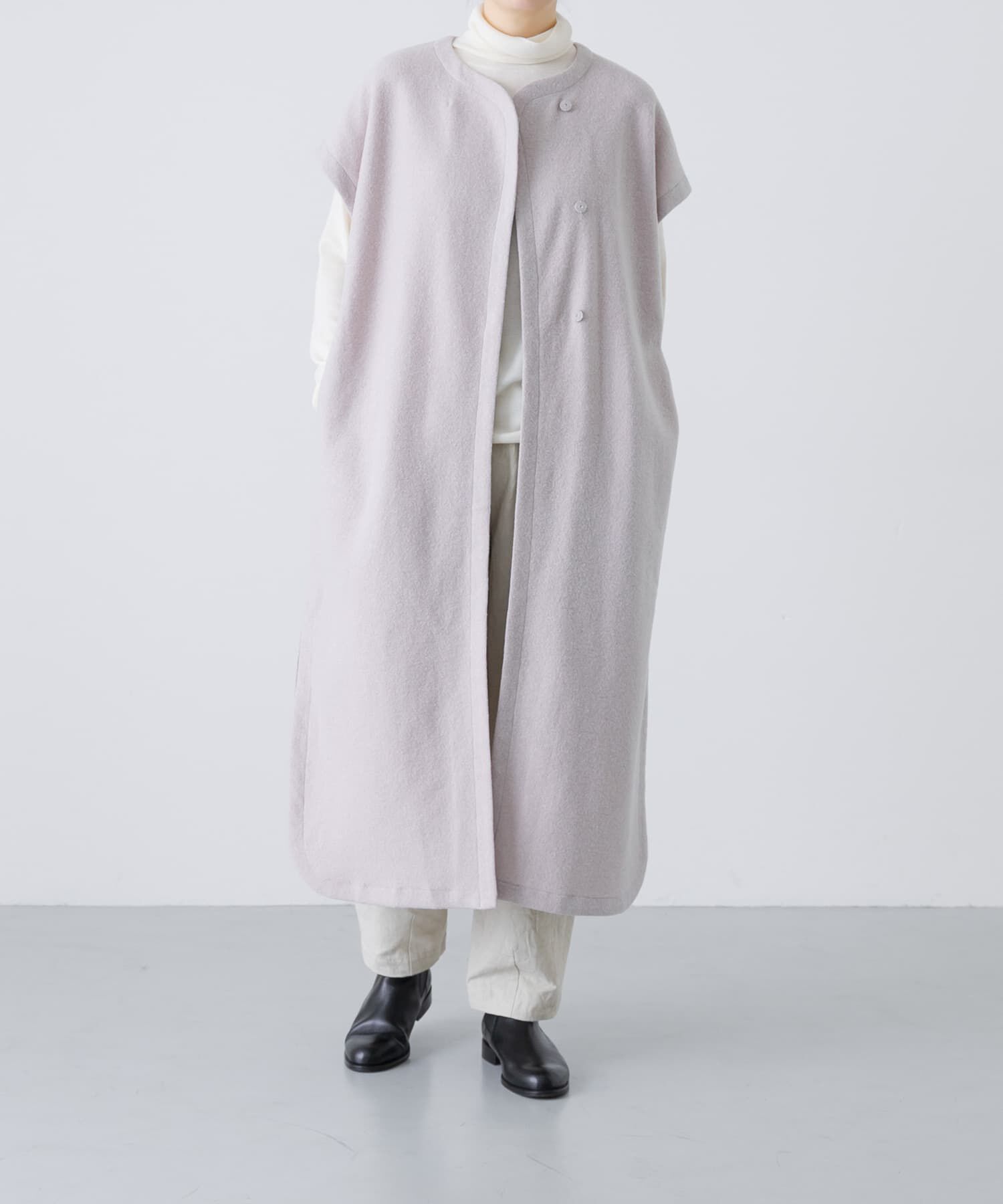 かぐれ「『一部WEB限定カラー』ウールミルドジレワンピース」|ワンピース|ライトグレー