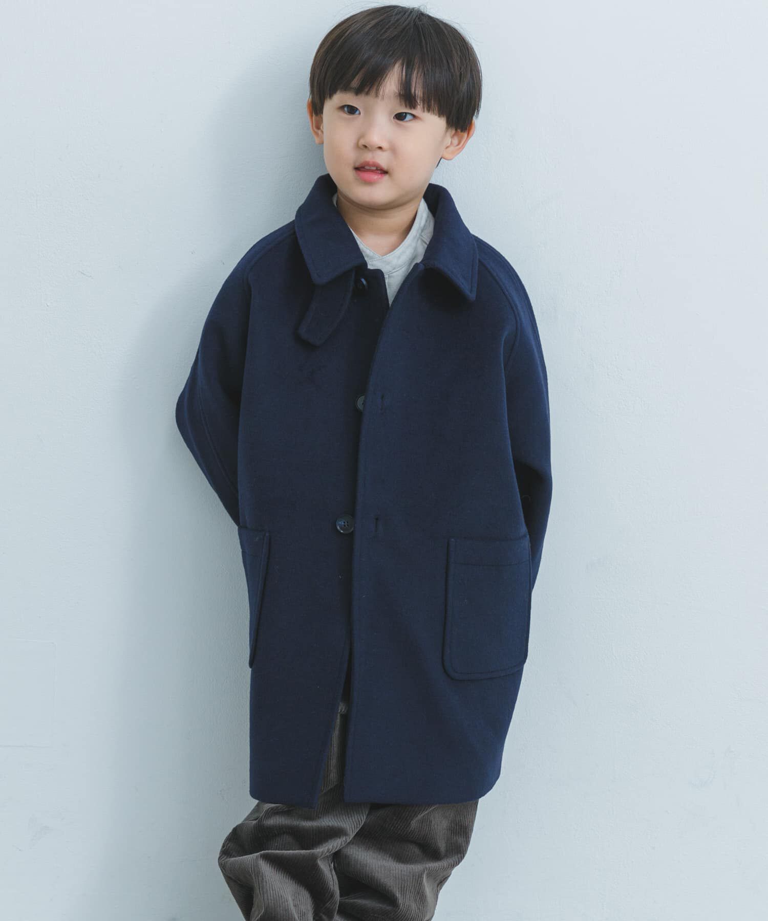 URBAN RESEARCH DOORS「ステンカラーウール混コート(KIDS)」|その他|ネイビー