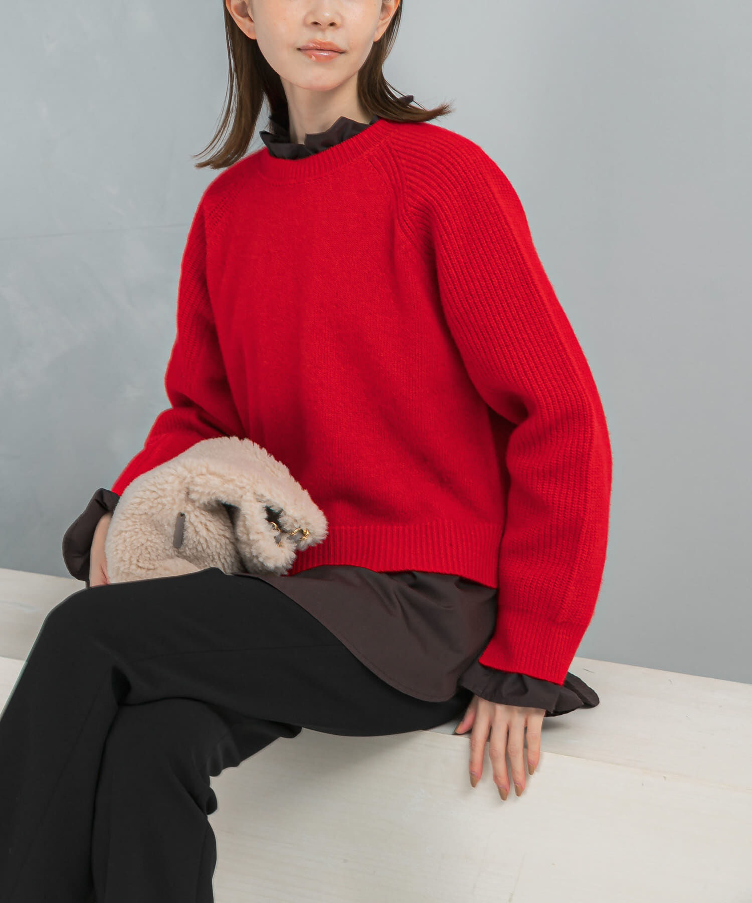 URBAN RESEARCH ROSSO「スーパーファインラムズウールショートニット」|ニット・セーター|