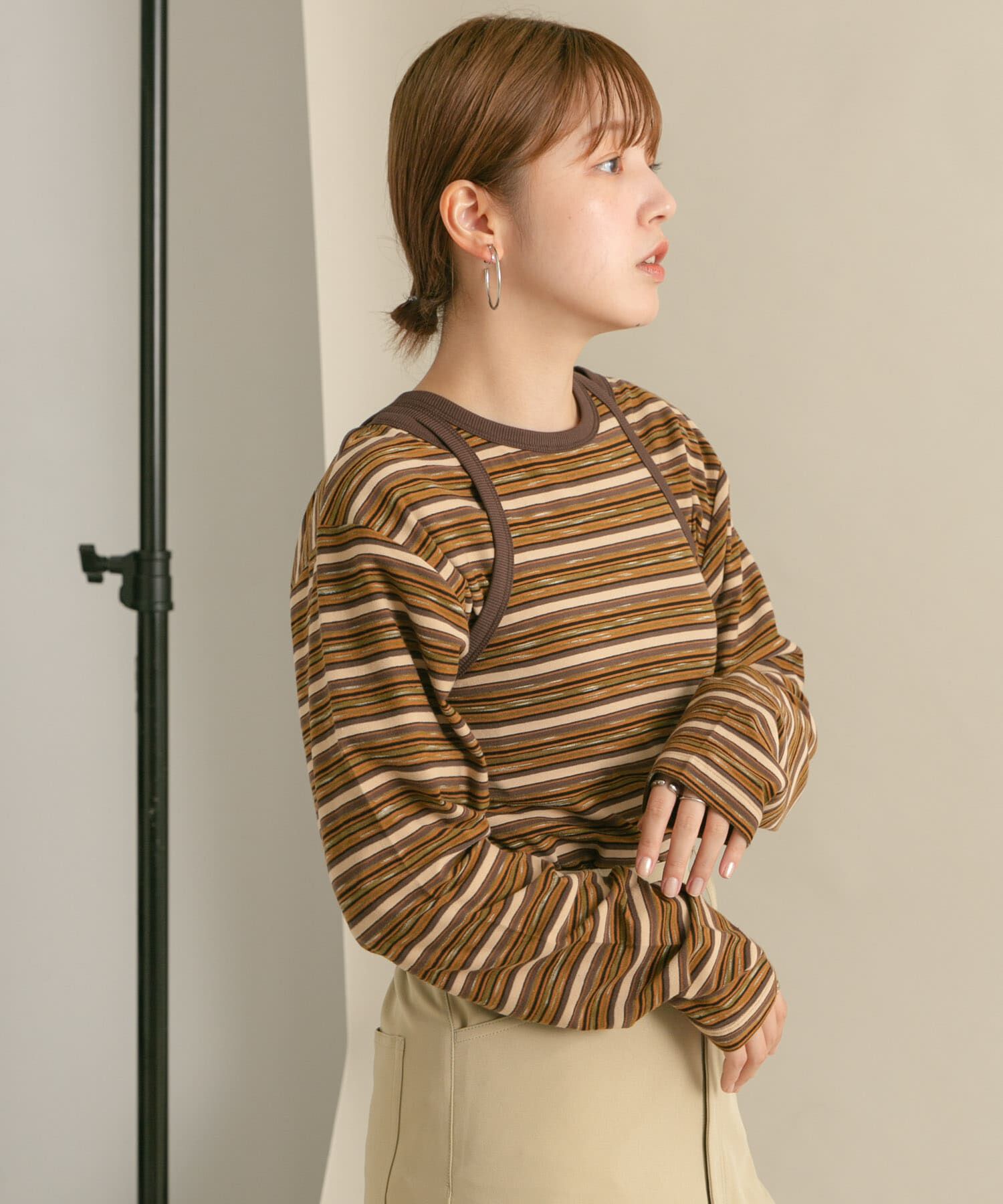  「ボーダータンクトップSETトップス」|Tシャツ・カットソー|