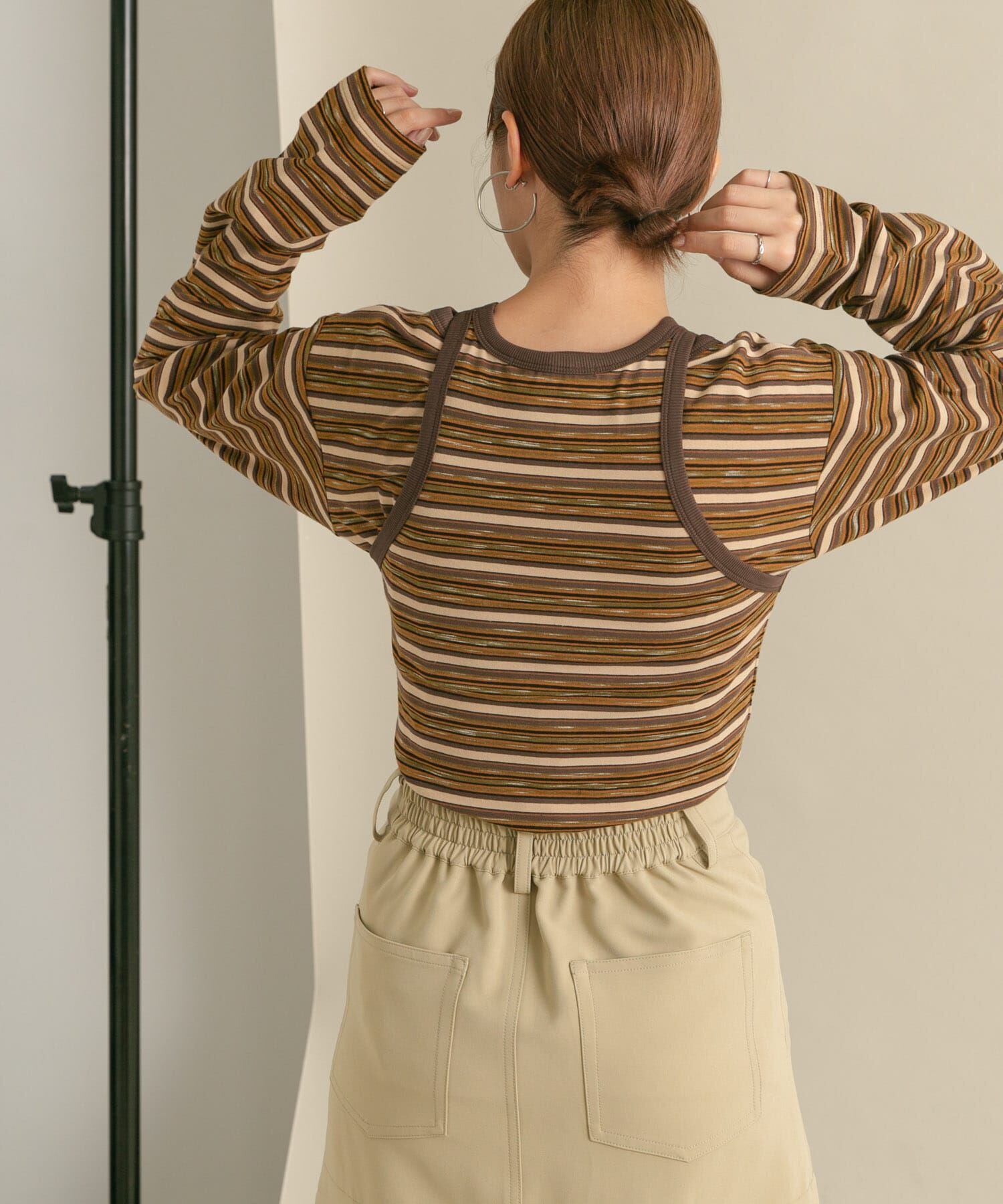  「ボーダータンクトップSETトップス」|Tシャツ・カットソー|