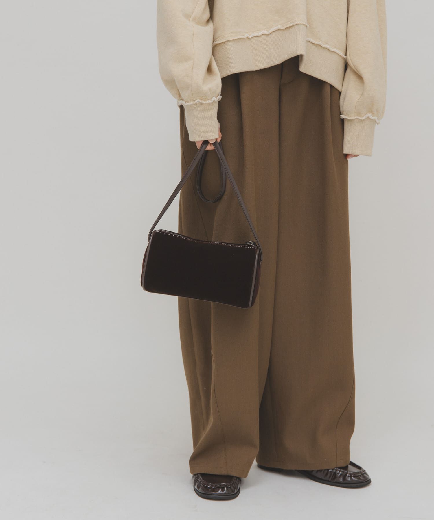  「ステッチデザインベロアミニBAG」|ショルダー・メッセンジャー|