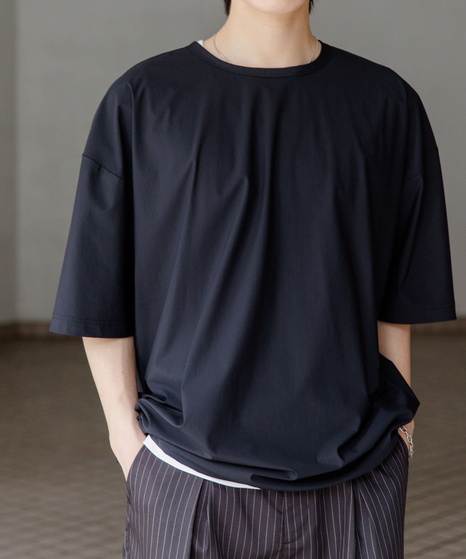 SENSE OF PLACE by URBAN RESEARCH「4WAYストレッチプルオーバーショートスリーブTシャツ」|Tシャツ・カットソー|ブラック