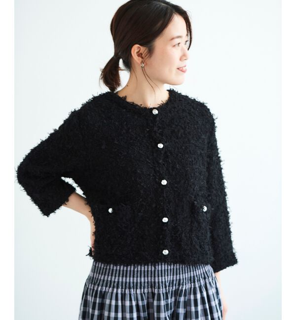 le.coeur blanc「TORRAZZO DONNAファンシーヤーンジャケット」|その他|ブラック