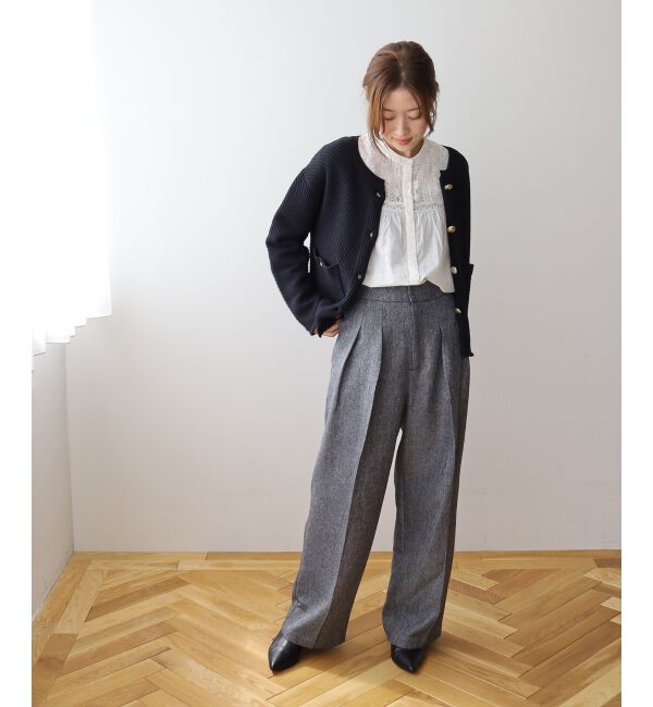 le.coeur blanc「《手洗い可能》変わり編みニットジャケット」|その他|