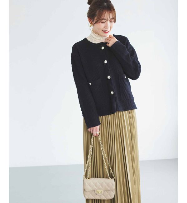 le.coeur blanc「《手洗い可能》変わり編みニットジャケット」|その他|