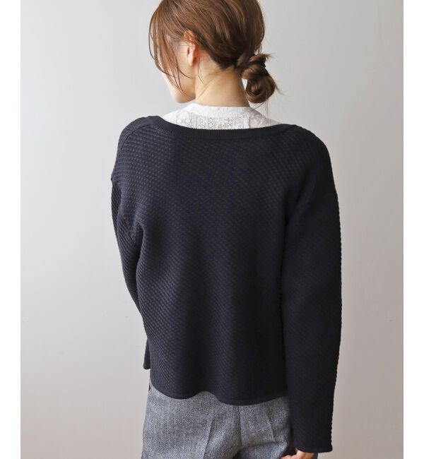 le.coeur blanc「《手洗い可能》変わり編みニットジャケット」|その他|