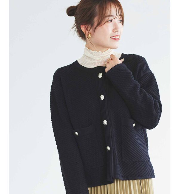le.coeur blanc「《手洗い可能》変わり編みニットジャケット」|その他|