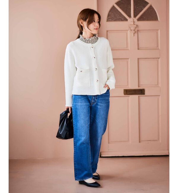 le.coeur blanc「《手洗い可能》変わり編みニットジャケット」|その他|