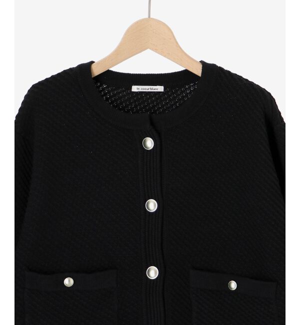le.coeur blanc「《手洗い可能》変わり編みニットジャケット」|その他|