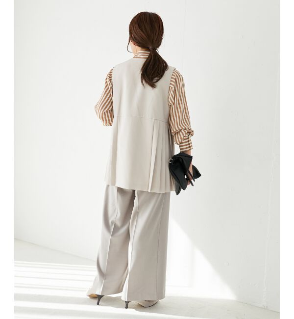  「《手洗い可能》ツインクロスサイドプリーツベスト」|その他|