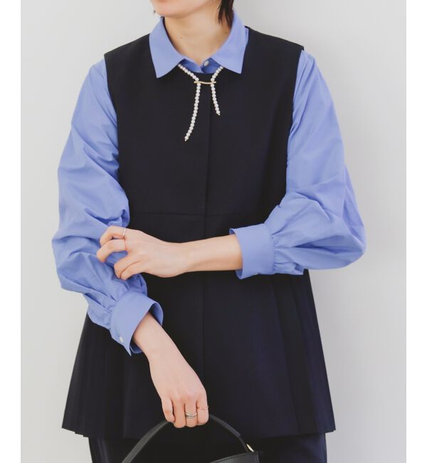  「《手洗い可能》ツインクロスサイドプリーツベスト」|その他|