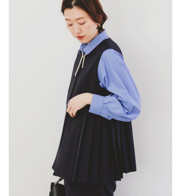  「《手洗い可能》ツインクロスサイドプリーツベスト」|その他|