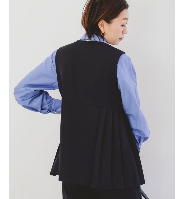  「《手洗い可能》ツインクロスサイドプリーツベスト」|その他|