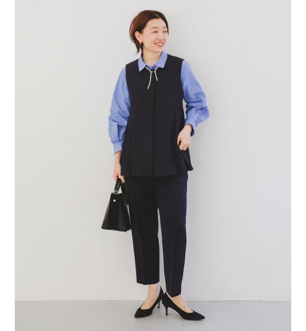  「《手洗い可能》ツインクロスサイドプリーツベスト」|その他|