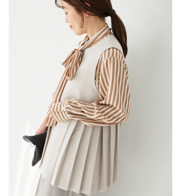  「《手洗い可能》ツインクロスサイドプリーツベスト」|その他|