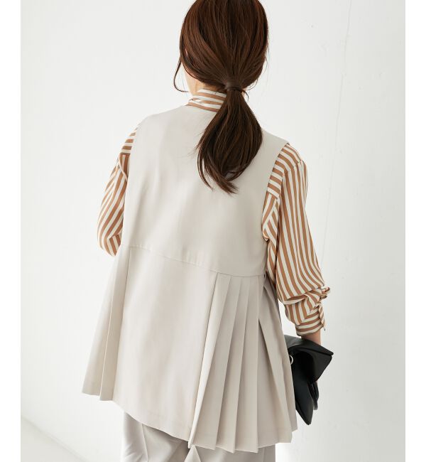  「《手洗い可能》ツインクロスサイドプリーツベスト」|その他|