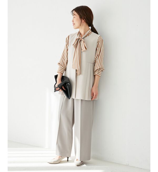  「《手洗い可能》ツインクロスサイドプリーツベスト」|その他|