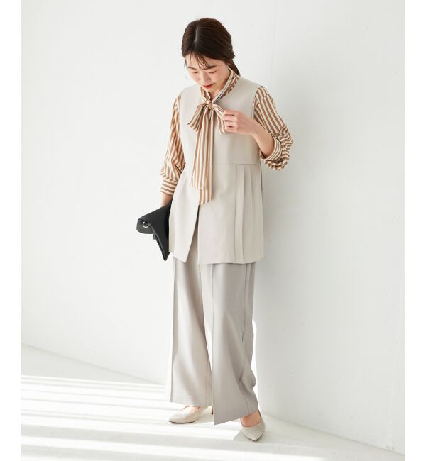  「《手洗い可能》ツインクロスサイドプリーツベスト」|その他|