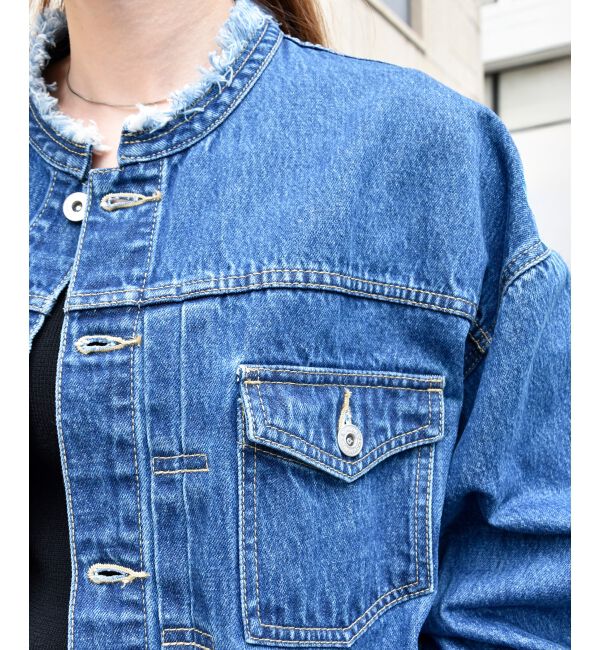  「ノーカラーデニムジャケット」|その他|