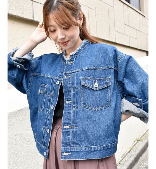  「ノーカラーデニムジャケット」|その他|
