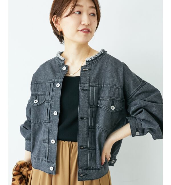  「ノーカラーデニムジャケット」|その他|