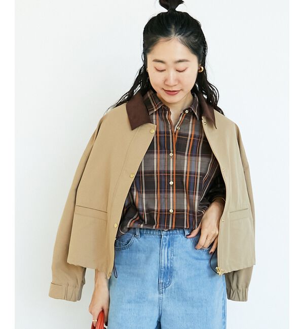  「グログラン配色ジャケット」|その他|ベージュ