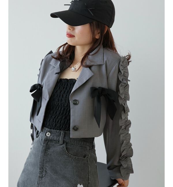 MAJESTICLEGON「ブローチセットホイップフリルジャケット」|その他|