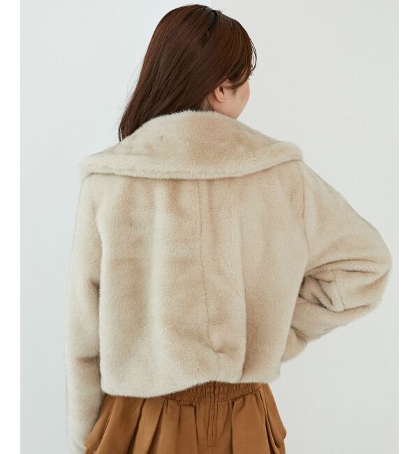  「ビット付きフワフワショートコート」|その他|