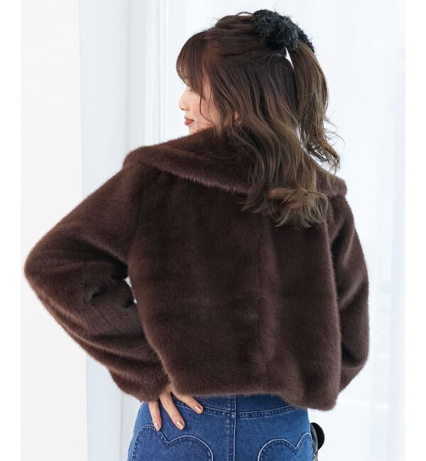  「ビット付きフワフワショートコート」|その他|