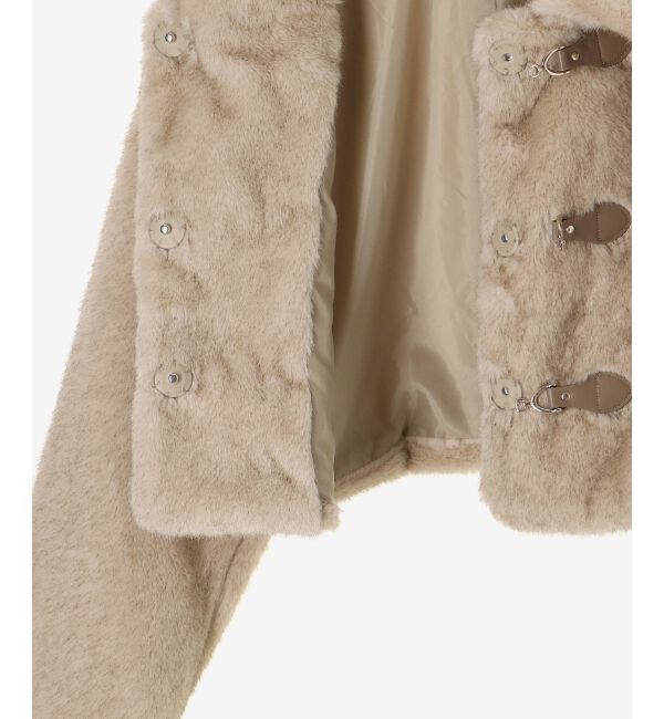  「ビット付きフワフワショートコート」|その他|