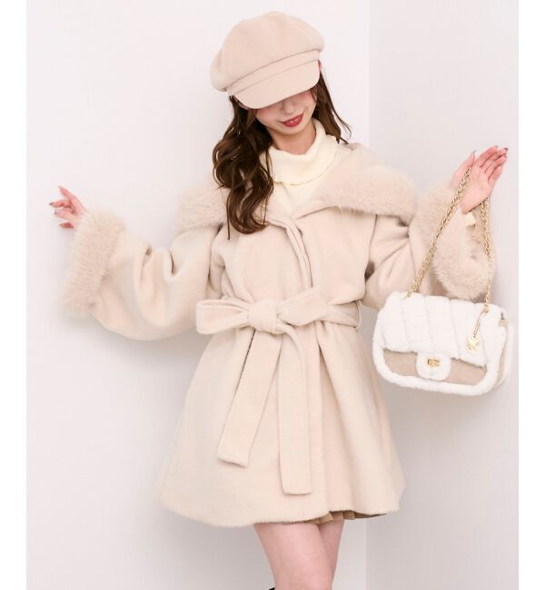  「フード付マルチwayフェイクファーコート」|その他|