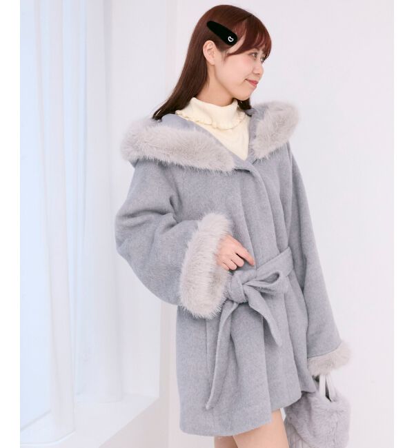  「フード付マルチwayフェイクファーコート」|その他|