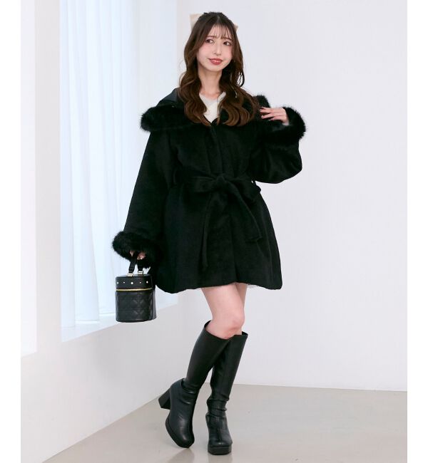  「フード付マルチwayフェイクファーコート」|その他|