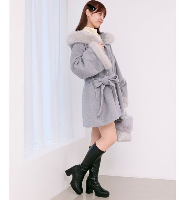  「フード付マルチwayフェイクファーコート」|その他|