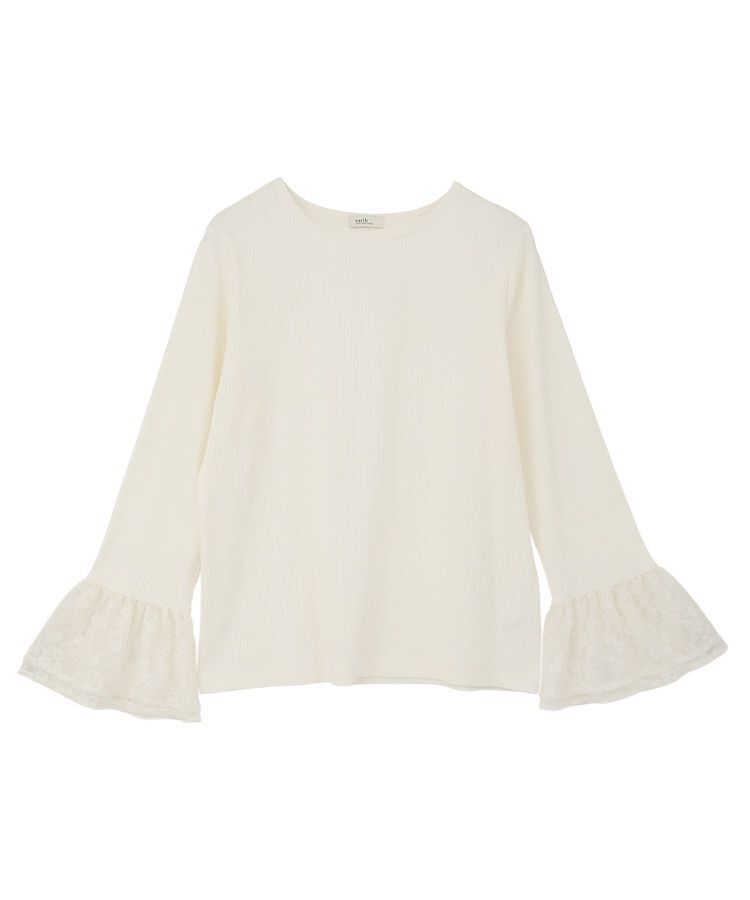 earth music&ecology「あったかフェミニンインナー(袖レース)」|Tシャツ・カットソー|