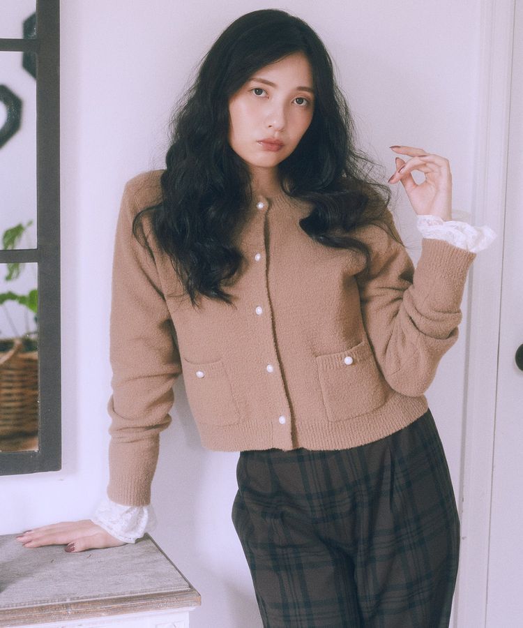 earth music&ecology「あったかフェミニンインナー(袖レース)」|Tシャツ・カットソー|