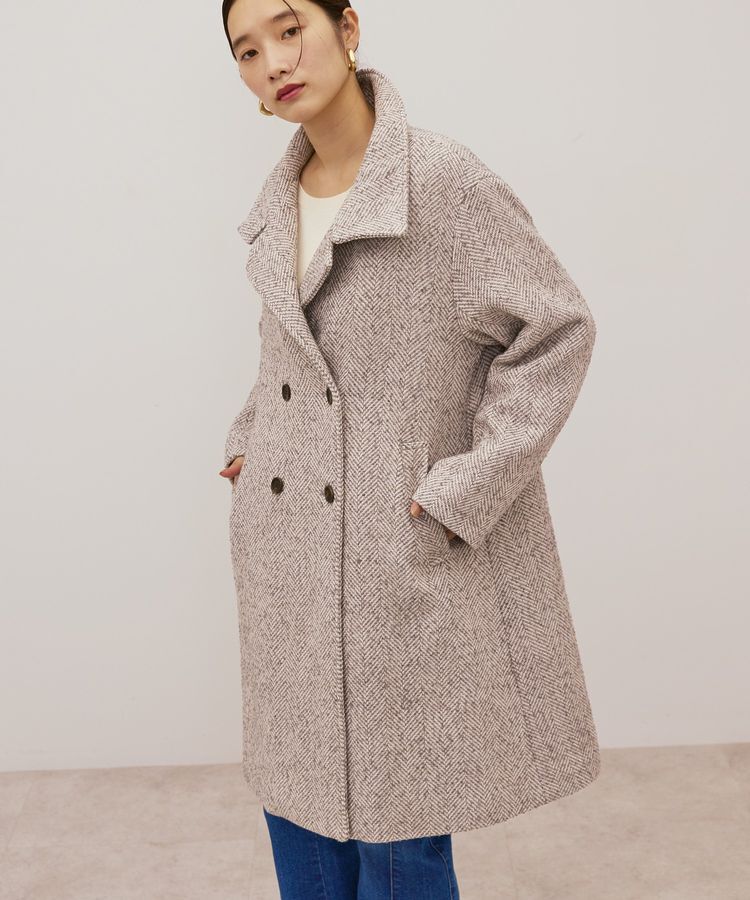 AMERICAN HOLIC「ヘリンボーンスタンドカラーコート」|その他|Gray