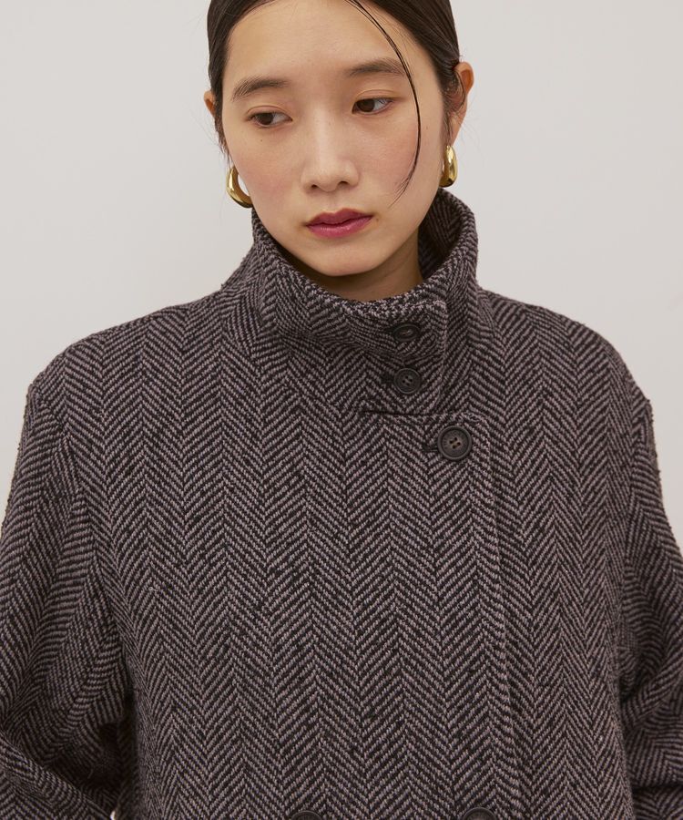 AMERICAN HOLIC「ヘリンボーンスタンドカラーコート」|その他|