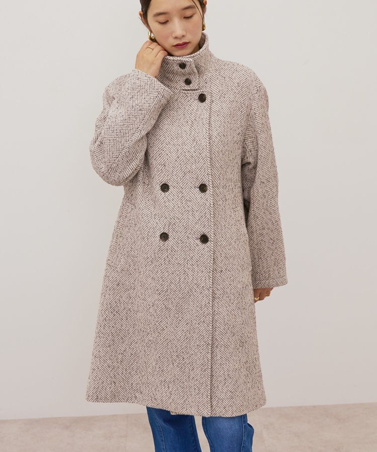 AMERICAN HOLIC「ヘリンボーンスタンドカラーコート」|その他|