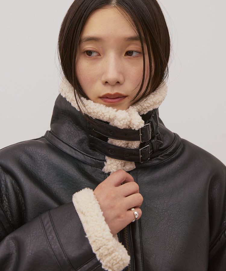 AMERICAN HOLIC「ボアフェイクレザーブルゾン」|その他|