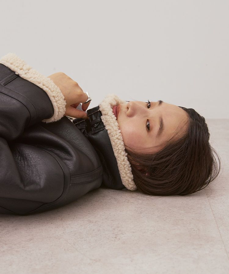 AMERICAN HOLIC「ボアフェイクレザーブルゾン」|その他|