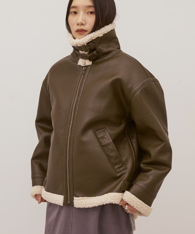 AMERICAN HOLIC「ボアフェイクレザーブルゾン」|その他|