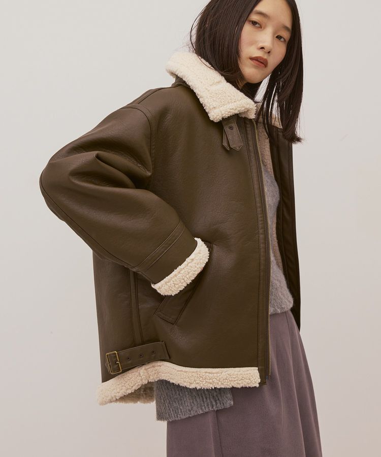 AMERICAN HOLIC「ボアフェイクレザーブルゾン」|その他|