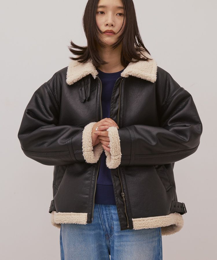 AMERICAN HOLIC「ボアフェイクレザーブルゾン」|その他|