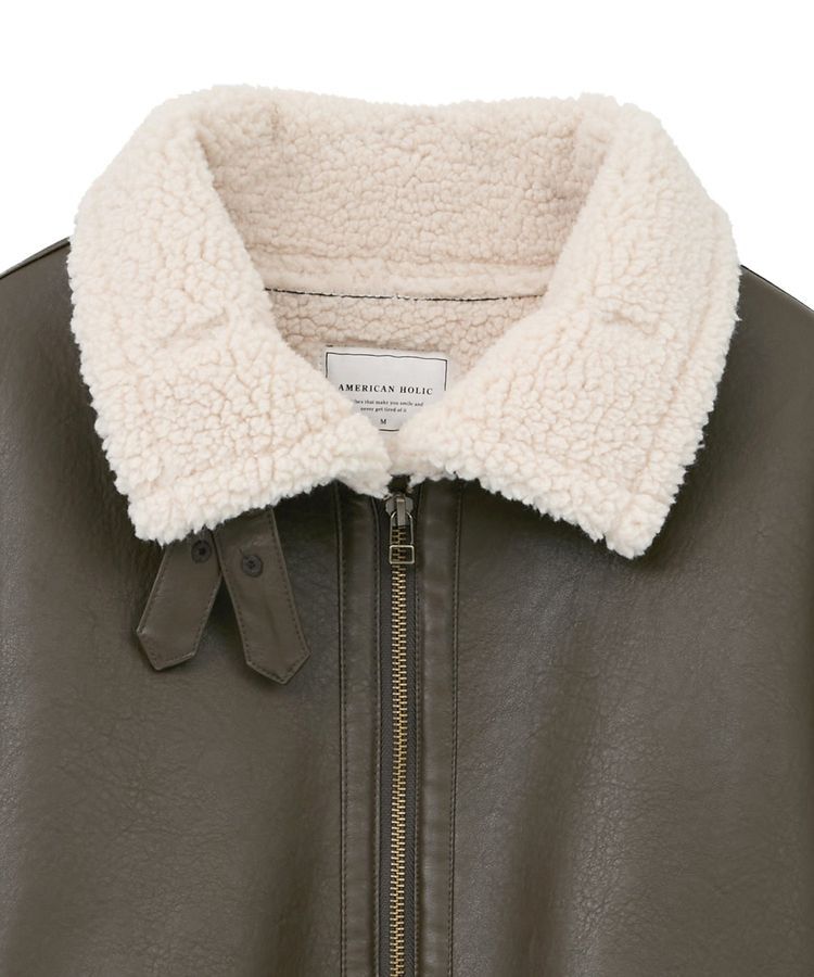 AMERICAN HOLIC「ボアフェイクレザーブルゾン」|その他|