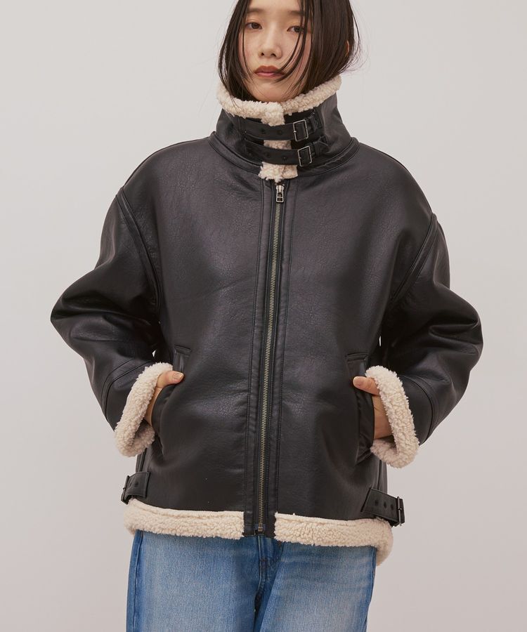 AMERICAN HOLIC「ボアフェイクレザーブルゾン」|その他|