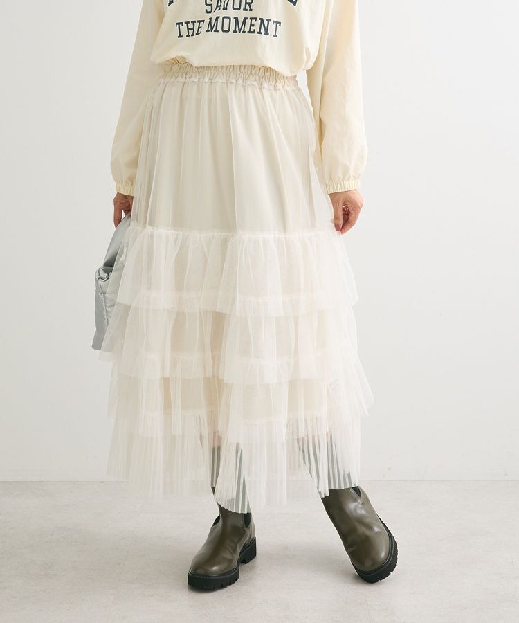 Green Parks「2wayチュールティアードフリルスカート(ペチ付き)」|スカート|